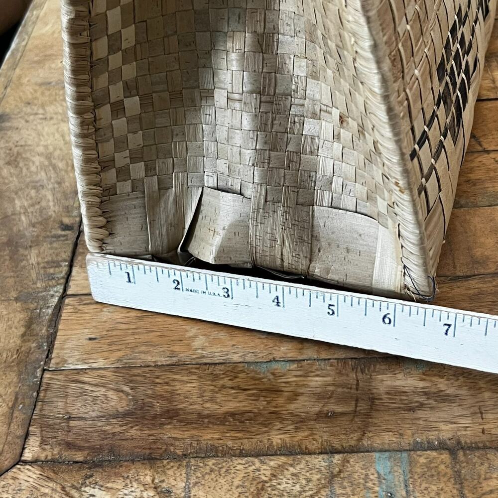 Basket Weave Purse Beach Handbag Double Handles - Picture 8 of 12